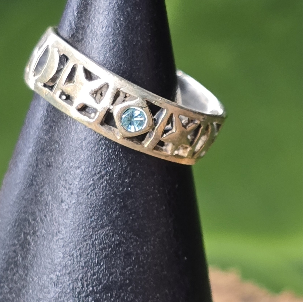 Blue Topaz Sterling TOE RING or MIDI RING